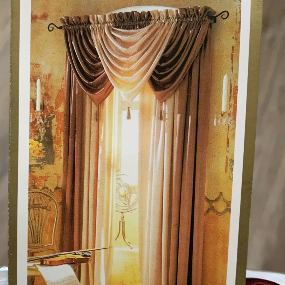 Croscill Classics Lot of 6 Waterfall Valance - Red & Candlelight NEW 45” x 38”